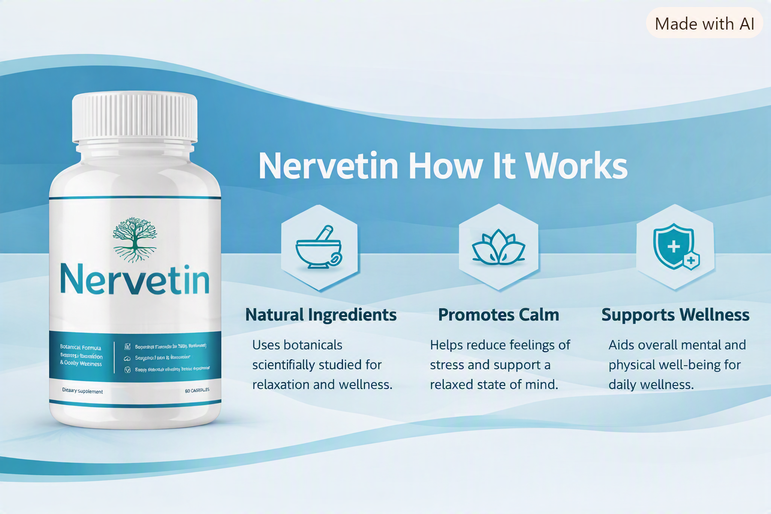 How Nervetin works: natural ingredients, promotes calm, supports wellness